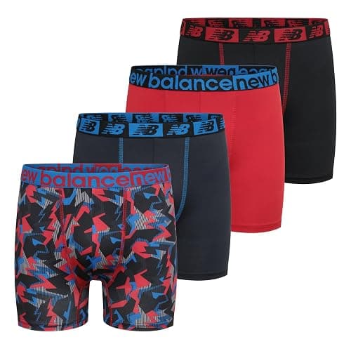 New Balance Boys' 3.5" Underwear, Performance Boxer Briefs (4 Pack) - Image 1