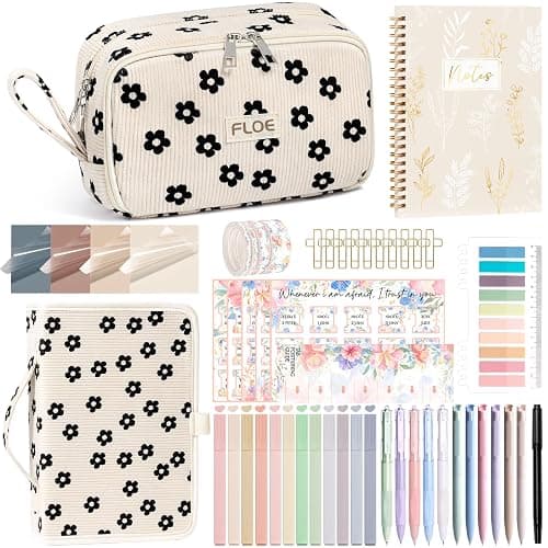 Bible Study Supplies Journaling Kit for Women with Bible Cover Case, Christmas Christian Gifts for Women, Bible Study Tools Accessories Set with Highlighters Pens, Pencil Case Notebook Annotation Kit - Image 1