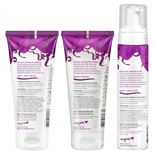 Not Your Mother's Curl Talk Frizz Control Sculpting Gel, Defining Cream, and Refreshing Curl Foam (3-Pack) - 6 and 8 fl oz - Formulated with Rice Curl Complex - For All Curly Hair Types thumbnail 9