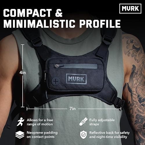 MVRK Water Resistant Running Vest Chest Pack, Phone Holder for Running, Lightweight Training Pack with Reflective Detail thumbnail 4