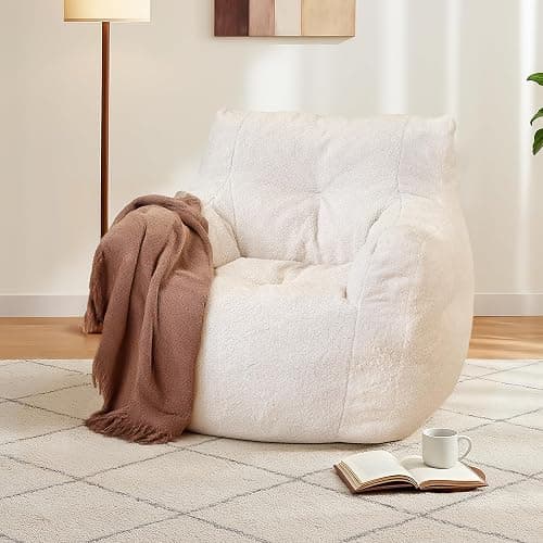 Cvortll Bean Bag Chairs for Adults Kids, Bean Bag Chair with Filler, Fluffy Lazy Sofa, Comfy Cozy BeanBag Chair with Memory Foam for Small Spaces, Bedroom, Living Room, Dorm thumbnail 4