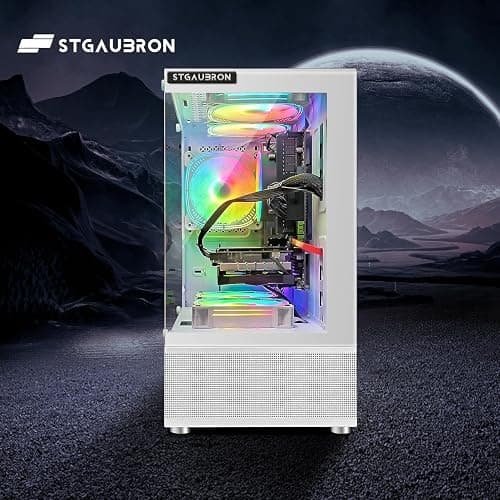 STGAubron Gaming PC Computer Desktop, Intel Core i7-6700 up to 4.0G, 32G DDR4, 2T SSD, Radeon RX 580 16G GDDR5, 600M WiFi, BT 5.0, RGB Fan x3, Windows 10 Home - 6700/RX 580 thumbnail 7