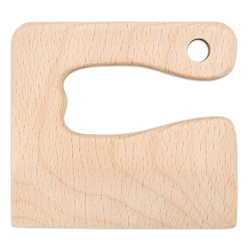 wunderwunsch® - Personalisiertes Montessori Kinder Messer mit Gravur - Sicheres Holz Baby Besteck mit abgerundeten Kanten - Geburtstag Baby Geschenk (ohne Name) - Image 1