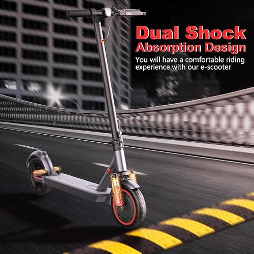 Maxshot Electric Scooter, 8.5" /10" /14" Tire, 16/19/22 Mph Top Speed, 12/16/21/27/28/49/50 Miles Long Range, Folding Escooter for Adults and Kids with Seat Bag, Dual Braking, Dual Suspension, App thumbnail 4