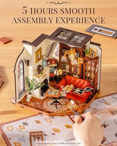 Rolife DIY Miniature House Kit for Adults, Mini Wooden Dollhouse Kit, Tiny House Diorama Building Kits-Birthday Christmas Craft Hobbies Gift for Teens Kids (Catherine's Living Room) thumbnail 5