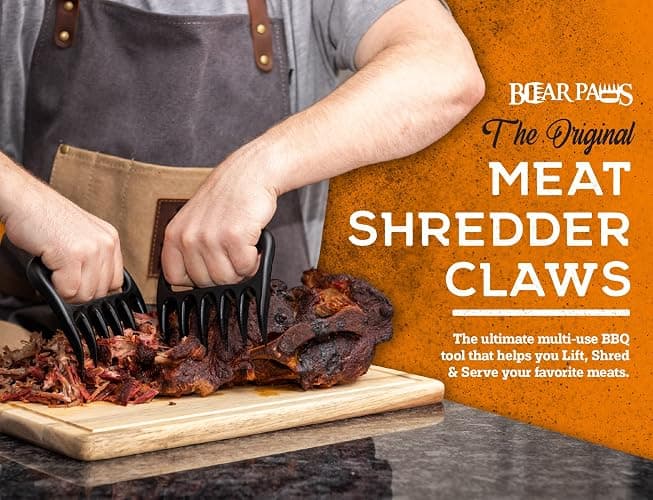 Bear Paws Meat Claws - The Original Meat Shredder Claws for Pulled Pork, USA Made - Easily Lift, Shred, Pull and Serve Pork, Chicken, Brisket and Turkey - Gift for Dad on Christmas! (Black) thumbnail 2
