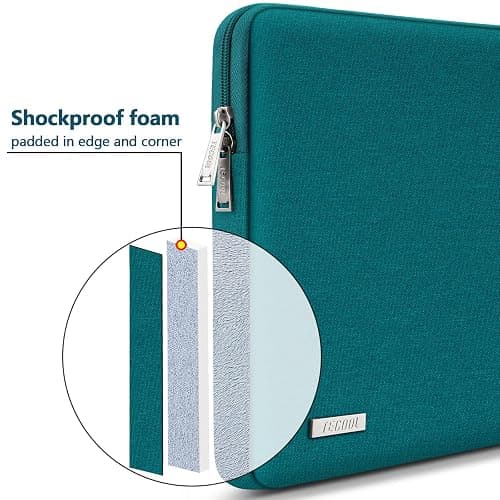 TECOOL 15.6 Inch Laptop Sleeve Protective Laptop Case 15.6 Inch for 15 15.6" HP Lenovo ThinkPad IdeaPad Dell Acer Asus Notebook Chromebook,Water-resistant Computer Case Laptop Bag with Pockets,Teal thumbnail 4
