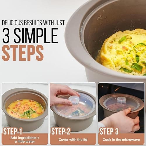FIRGI 40oz Platinum Silicone Microwave Steamer Pot with Handle & Lid - Korean 100% Food-Grade Steamer Bowl, Heat-Resistant Cooker with Steam Holes, Easy Clean, Dishwasher Safe, Yellow thumbnail 4