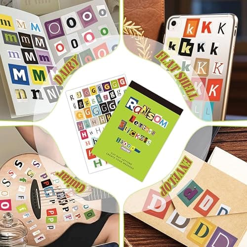 1500Pcs Alphabet Letter Stickers-Ransom Note Style Stickers for Scrapbooking, Scrapbook Supplies,Journaling, Water Bottle, Laptop, DIY Crafts | Vintage Collage & Junk Journal Supplies | Notebook thumbnail 7