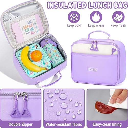 Fimibuke Backpacks for Girls, 3 PCS Waterproof School Backpack with Lunch Box & Pencil Pouch for Kids Teen Girl, Cute Bookbag School Bag for Elementary Middle High School Student Ages 6+(Pink) thumbnail 4