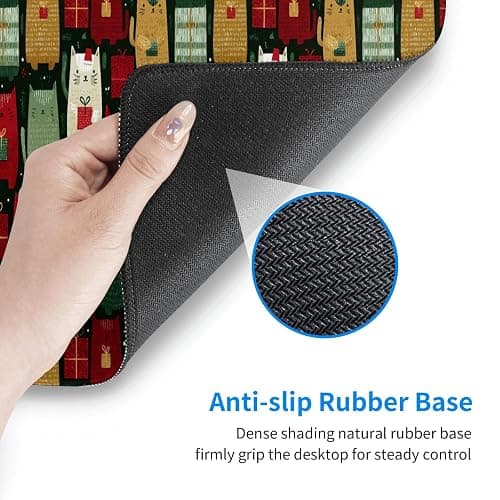 Fuzquwu Different Cats Christmas (2) for Extended Mouse Pad 12" X 31.5" Large Desk Mat Non-Slip Rubber Base with Stitched Edges for Keyboard and Mouse thumbnail 6