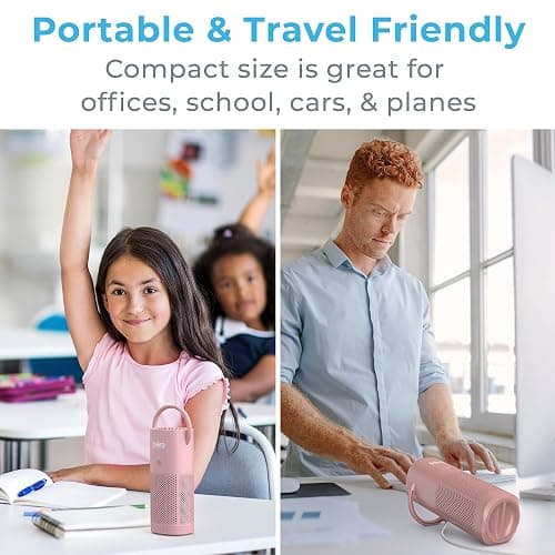 Pure Enrichment PureZone Mini Portable Air Purifier - Cordless True HEPA Filter Cleans Air & Eliminates 99.97% of Dust, Odors, & Allergens Close to You - Cars, School, & Office (Blush) thumbnail 6
