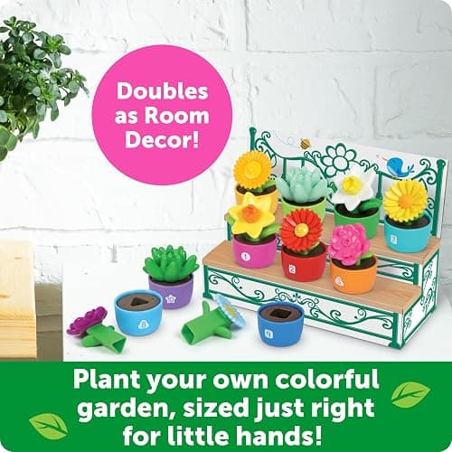 Learning Resources Shape & Color Garden, Toddler Outdoor Toys, Sensory Toys, Kids Gardening Set, Flower Building Set, Montessori, Preschool Learning Activities, Toddler Gifts thumbnail 4
