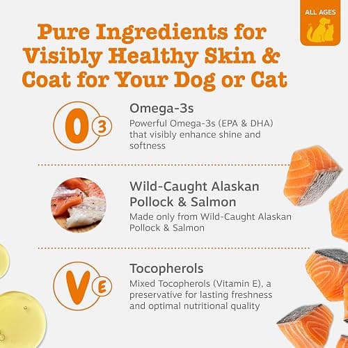 Zesty Paws Wild Alaskan Omega-3 Blend Pollock + Salmon Oil for Dogs and Cats- Skin and Coat Support, Omega 3 Supplement for Pets, 8.5oz thumbnail 3