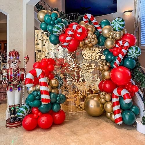Christmas Balloons, 50pcs 12 inch Red White Green Gold Balloons for Christmas Theme Party Supplies Birthday Party Decorations thumbnail 6