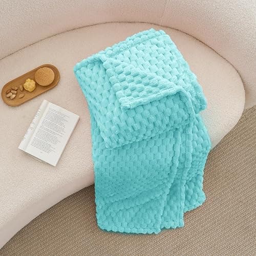 BEDELITE Aqua Throw Blanket for Couch, Soft Cozy Gifts for Women, 50 * 60 | 3D Jacquard Decorative Fleece Blanket, Super Soft Plush Throw, Cute Birthday Gift for Women & Men, Suitable for All Seasons thumbnail 6