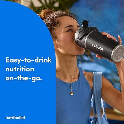 nutribullet Flip Portable Blender with Insulated Cup, Cordless, Black, NBPB50350AK thumbnail 12