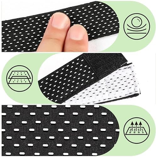 8 Count Softball Sleeve Holders Breathable Mesh Material, Adjustable Straps for Sports Bands, Baseball, Soccer, Sports Shirts - Black, White thumbnail 4