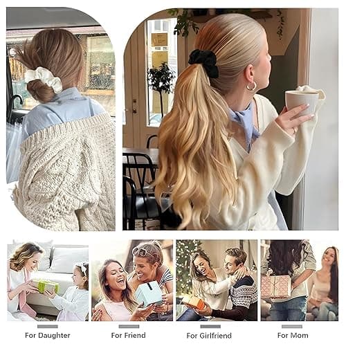 Pocket Scrunchies Hair Ties with Hidden Zipper Stash Scrunchy Ponytail Holder Secret Compartment Items - 1 Count (Pack of 4) - Basic Color thumbnail 8