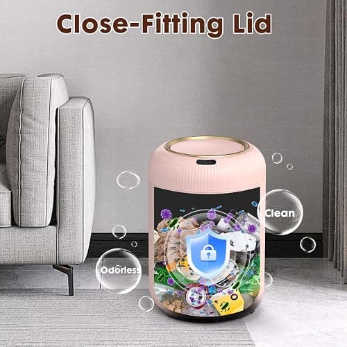 Procade Automatic Motion Sensor Bathroom Trash Can with Lid, 3 Gallon Touchless Trash Bin, Smart Plastic Garbage Can, Mini Pink Wastebasket for Toilet, Office, rv, Bedroom, Living Room thumbnail 4