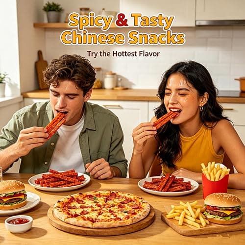 4 Pcs Latiao Spicy Gluten Strips,Chinese Special Casual Spicy Snack Food, Made From Wheat/Chili/Spice, Low Sugar and Low Calories, Best Vegan,Casual Office Outdoor Parties Snacks(100gx4) (4-pack-1) thumbnail 5