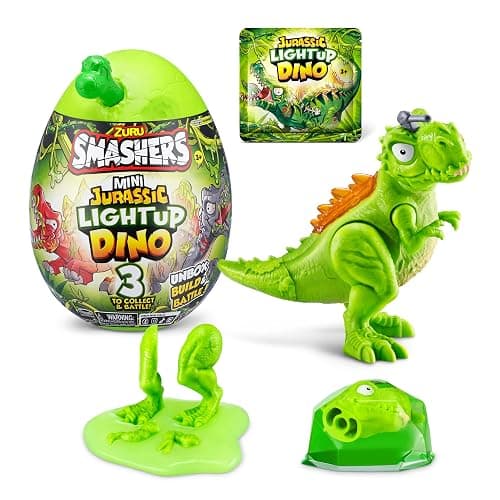 Smashers Mini Jurassic Light Up Dino Egg (T-Rex) by ZURU Collectible Egg, Volcano Slime, Fossil Toy, Dinosaur Toys, T-Rex Toy for Boys and Kids - Image 1
