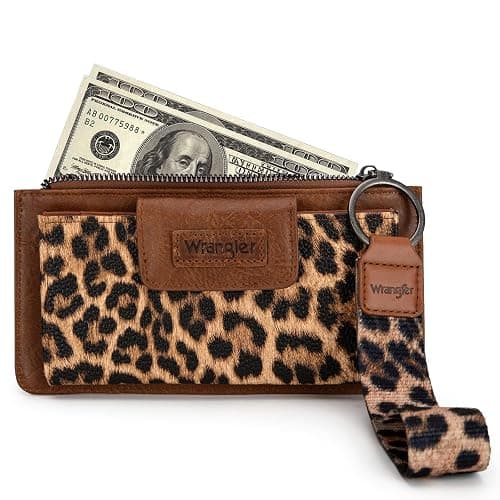Montana West X Wrangler Wallet for Women Ladies Female Card Cases & Money Organizers Wristlet with Wallet Large Clutch with Coin Purse Smooth Zipper and Rfid Lining thumbnail 3
