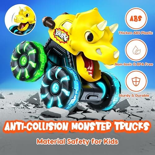 Monster Truck Toys Dinosaur Cars for Toddlers 1-3, Press and Go Cars Truck Toys for 1 2 3 4 5 Year Old Boys Girls Gift, Light Up Boy Toy Dinosaur Cars for 2 3 4 One Two Year Old Boy Birthday Gifts thumbnail 6