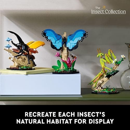LEGO Ideas The Insect Collection, Fun Gift for Nature Lovers, with Life-Size Blue Morpho Butterfly, Hercules Beetle and Chinese Mantis Display Models, Bug Building Set and Nature Décor, 21342 thumbnail 6