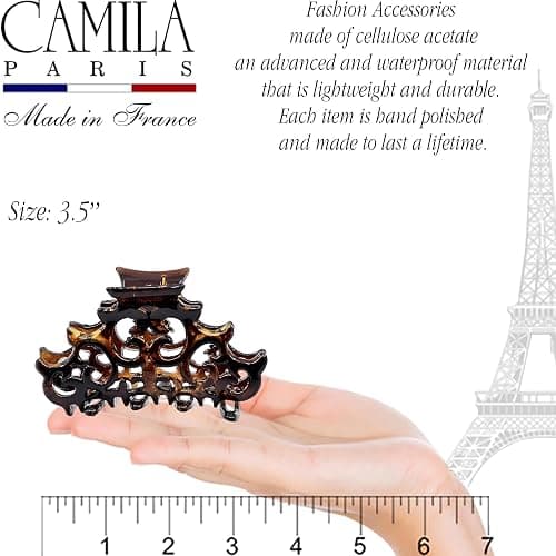 Camila Paris NV105 French Hair Clip for Women, Girls Hair Claw Clips Jaw Fashion Durable and Styling Hair Accessories for Women, Strong Hold No Slip Grip, Made in France thumbnail 3