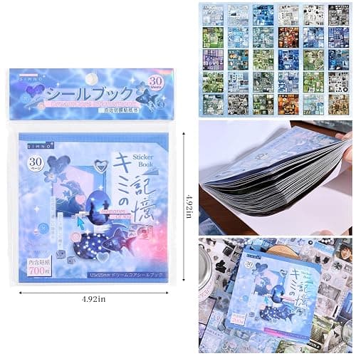 Girl's Japanese Retro Sticker Book, Nostalgic Theme - 700+ Japanese dreamcore Style Glitter Stickers, for DIY Scrapbooking Journaling Handbook Decoration thumbnail 7