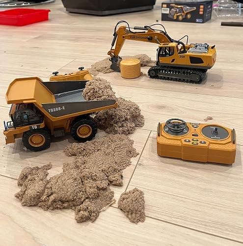 Remote Control Excavator Construction Toys for Boys, 2×1200mAh RC Construction Truck with Metal Shovel & Light, 11CH Excavator Toys for Boys 3-5 4-7 8-12 Year Old Kids Christmas Birthday Gift,120+Mins thumbnail 8