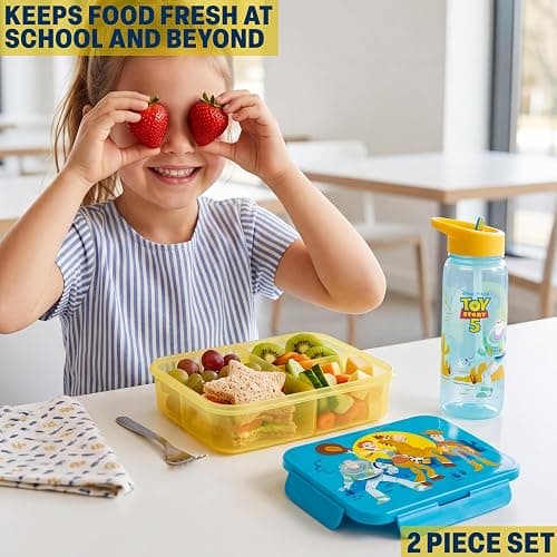 Get Trend Disney Toy Story Kids Lunch Box & Waterbottle Set, 3 Compartment Bento Box & Water Bottle with Straw, BPA-Free Dishwasher-Safe Lunch Kit for School, Travel, Gifts for Girls (Multi Toy Story) thumbnail 4