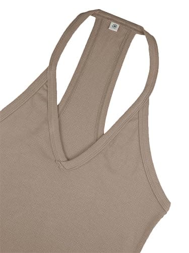 iGENJUN Workout Tops for Women Racerback Basic Tank Summer 2025 Camisole V Neck Slim Fit Ribbed Sleeveless thumbnail 3