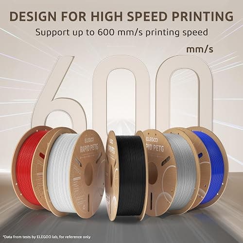ELEGOO Rapid PETG 3D Printer Filament Bundle 1.75mm Beige/Brown 2KG | Up to 600mm/s High Speed, Enhanced Toughness, Neatly Wound, Reduced Stringing, +/-0.02mm Accuracy, 1kg Spool 3D Filament thumbnail 2