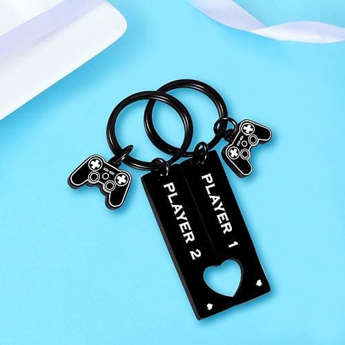 Nimteve 2PCs Funny Gamer Keyring Boyfriend Gifts from Girlfriend Matching Keychain Couple Gifts For Man Husband Fiance Gift from Wife Fiancee Valentine Birthday Anniversary thumbnail 4