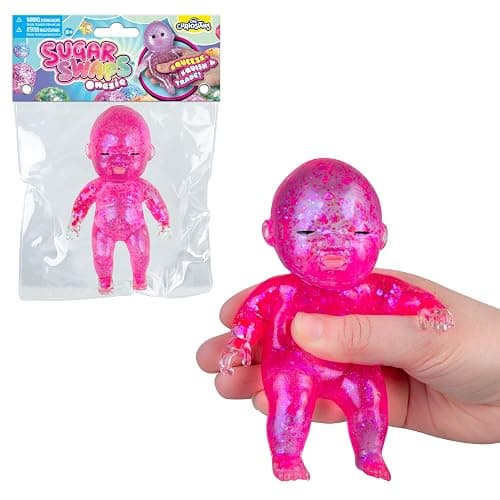 ORB Sugar Swaps Jumbo Baby Squishies Pink and Purple 2 Pack - 2 Big, Sparkly Sugar Baby Squishy Toys to Stretch, Squeeze, Collect, Trade - Stress Relief, Sensory and Fidget Toys for Kids and Adults thumbnail 4