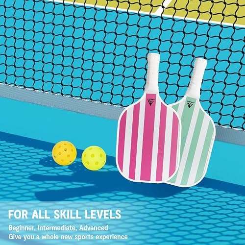 AOBORTY Pickleball Paddles 4 Pack - USAPA Light Graphite Premium Rackets Fiber Face & Polymer Honeycomb Core Pickleball Set with 4 Outdoor Indoor Balls Including Portable Carry Bag thumbnail 7