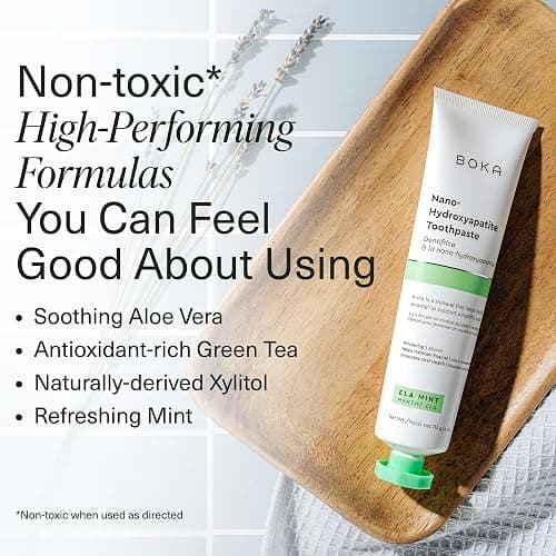 Boka Fluoride Free Toothpaste Nano Hydroxyapatite, Helps Remineralize, Appropriate for Sensitive Teeth, Whitening - for Adult, Kids Oral Care - Ela Mint Flavor, 4 Fl Oz 1Pk US Manufactured - Ela Mint - 4 Ounce (Pack of 1) thumbnail 4