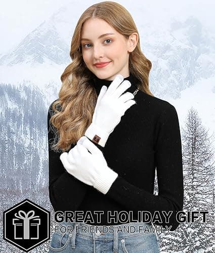 FZ FANTASTIC ZONE Women's Winter Touchscreen Wool Magic Gloves Warm Knit Fleece Lined for Women thumbnail 5