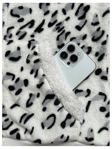 SOLY HUX Leopard Print Zip Up Hoodies for Women Cheetah Fleece Sweatshirts Fitted Jacket Y2K Hoodies for Teen Girls thumbnail 5