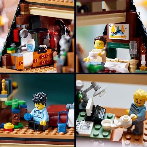 LEGO Ideas A-Frame Cabin 21338 Collectible Display Set, Buildable Model Kit for Adults, Gift for Nature and Architecture Lovers, Includes 4 Customizable Minifigures and 11 Animal Figures thumbnail 6