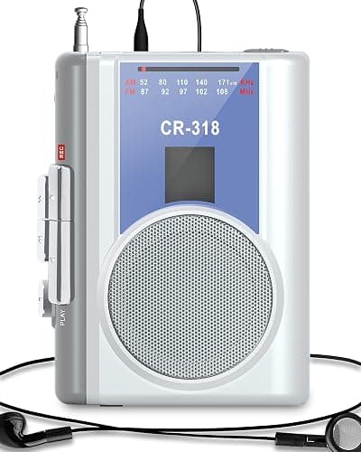 Gracioso Protable Cassette Recorder Player: AM FM Compact Cassette Tape Player with Big Speaker & Earphone Jack, Build in Microphone,Cassette Player Powered by DC or AA Battery - Image 1