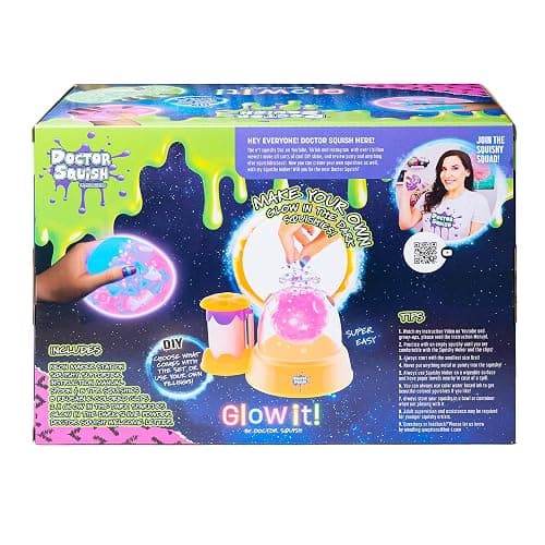 Doctor Squish Squishy Maker Station Neon | DIY Make Your Own Glow In The Dark Squishies Kit | All Inclusive With Glowing Sparkles & Slime Powder | Ages 8 & Up thumbnail 5