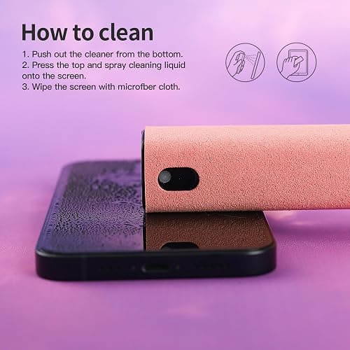 CUIUD Screen Cleaner Kit, Two in One Screen Cleaner Spray and Wipe, Touchscreen Mist Cleaner Spray Bottle for Phone/Laptop/Tablet/TV/Monitor/Car Screens(Pink) thumbnail 5