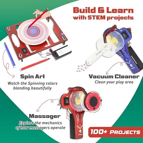 Butterfly EduFields 100+STEM Robotics Gift Kits for Ages 6-10-13 Boys Girls | Engineering & robotics kit with motor machines for kids ages 7 8-10 8-12; STEM building toy | Science Inventor Birthday gift. thumbnail 2