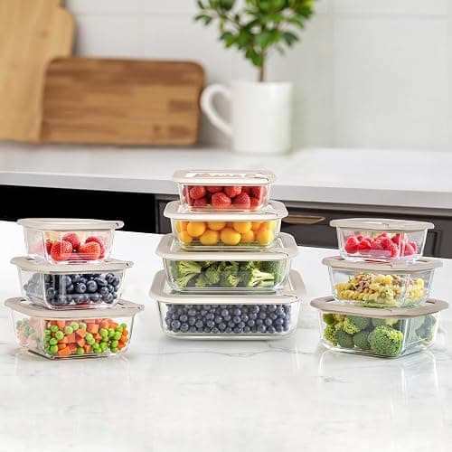 EcoEvo Glass Food Containers with Glass Lid, Microwave Safe Food Storage Container Set, 4 Pack, Airtight Storage Set with Leak Proof Lids, Meal Prep Containers thumbnail 7