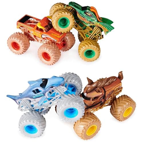 Monster Jam, Power Beasts 4-Pack Monster Trucks (El Toro Loco, Megalodon, Dragon and Horse Power), 1:64 Scale, Kids Toys for Boy & Girls Ages 3 and up thumbnail 3
