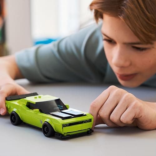 LEGO Speed Champions Dodge Challenger SRT Hellcat Sports Car Toy - Car Model Kit with a Driver Minifigure - Birthday Gift for 9+ Year Old Boys - 77237 thumbnail 2