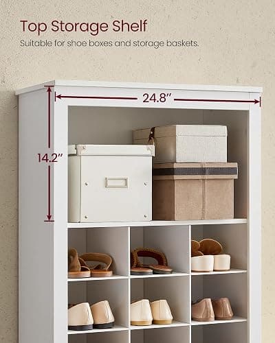 VASAGLE Shoe Storage Cabinet, 10 Tier Shoe Rack Organizer, Holds Up to 30 Pairs of Shoes, for Entryway Bedroom, 12.6 x 24.8 x 73.6 Inches, White ULBS273T14 thumbnail 3